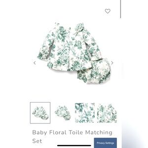 Janie and Jack Baby Floral Toile Matching Set